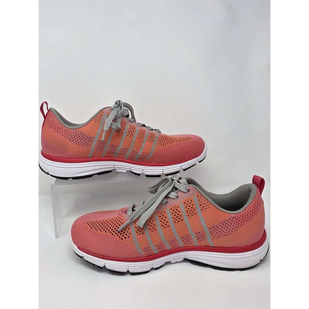 Apex A7200 Women's Athletic Walking Shoes Size 11 Wide Coral Orange Gray